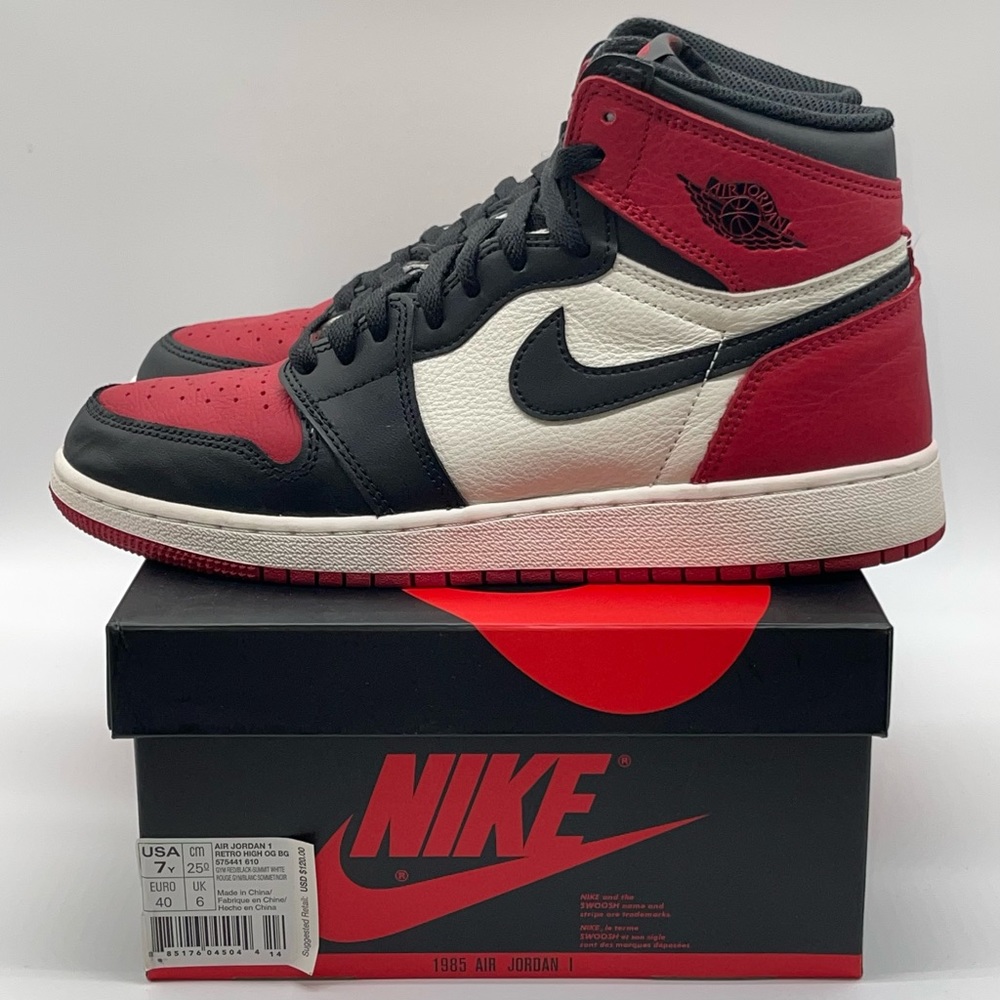Air Jordan 1 Retro High OG BG “Bred Toe” (7Y) 575441-610